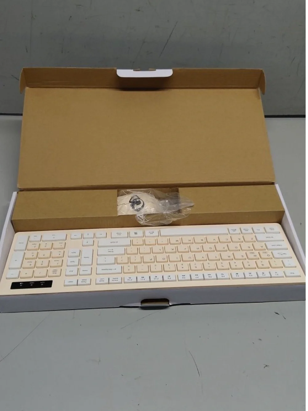 Wireless Keyboard Mouse Combo Full Size 2.4GHz USB Latte Color NEW